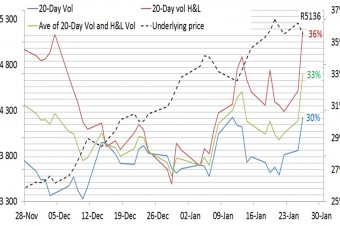 20-Day underlying volatility