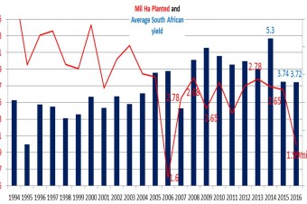 Ha planted vs Avg Yield