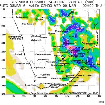 Weather outlook 9Mar2016