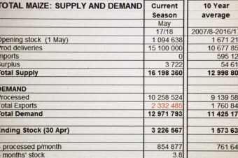 Calculating our ending stock on the projections of current weekly export to date.
